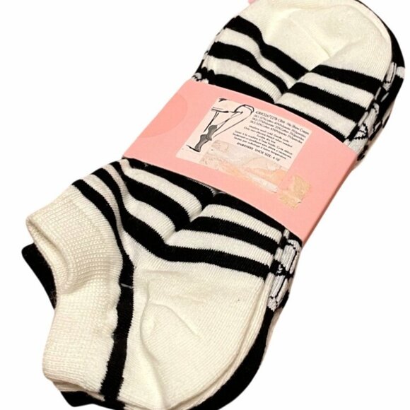 Women Kate Spade No-Show Socks Leopard & Stripes Design 3 Pairs Fits Shoe 4-10 - Picture 2 of 6